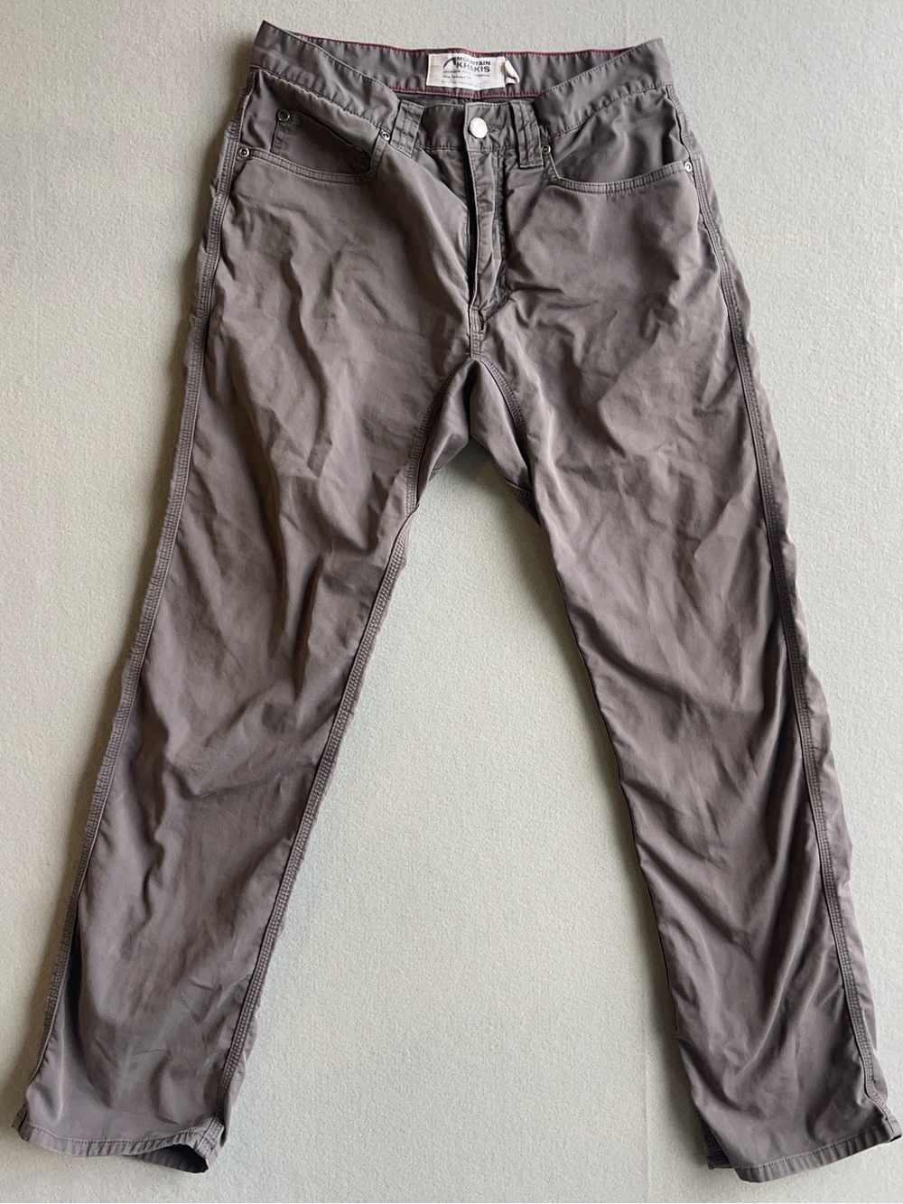 Mountain Khakis Slim Tailored Fit Pants Men’s 30x30 Gray Outdoor Hiking Stretch